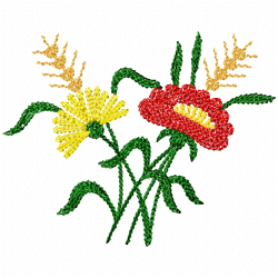 Flowers And Tree Embroidery Design 8